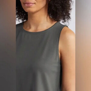Eileen Fisher Crewneck Jersey Tank Top Minimalist Grey - Women's Size L